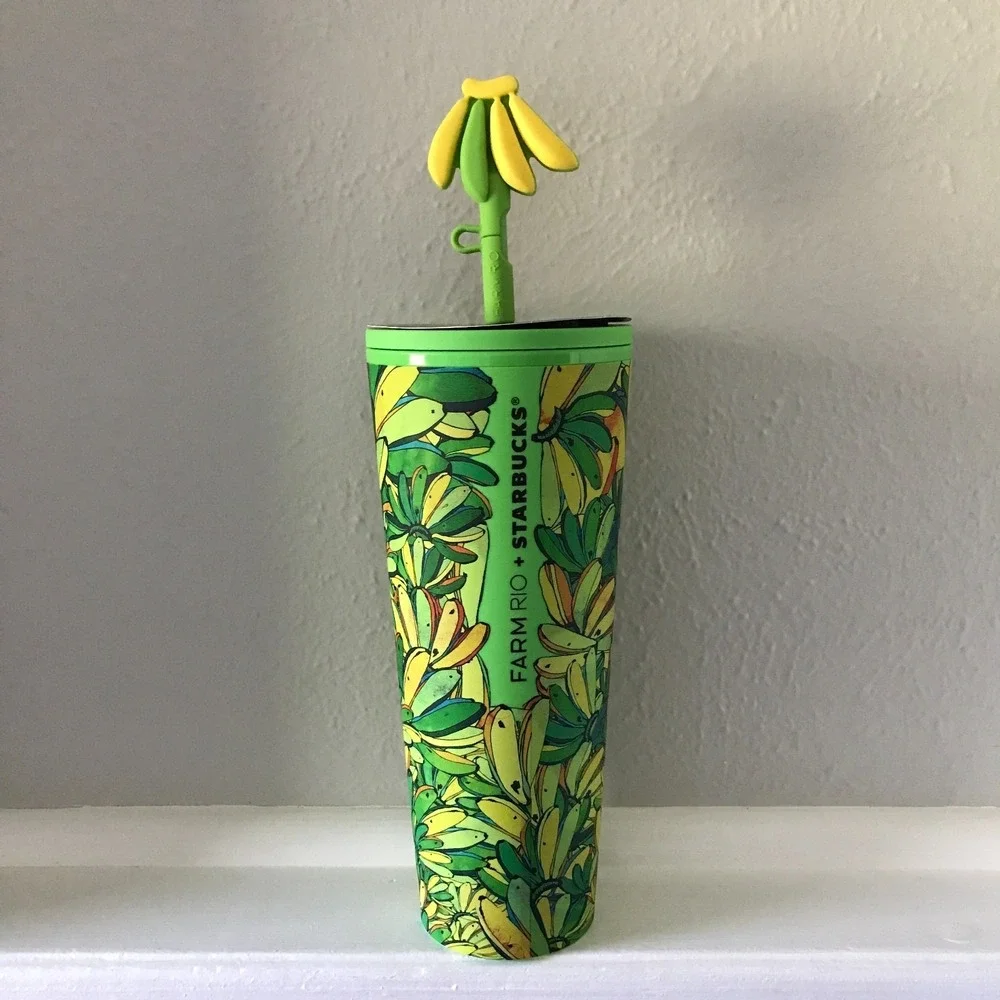 Starbucks x Farm Rio 2025 Board Banana Venti Cold Cup Tumbler 24oz Straw Topper